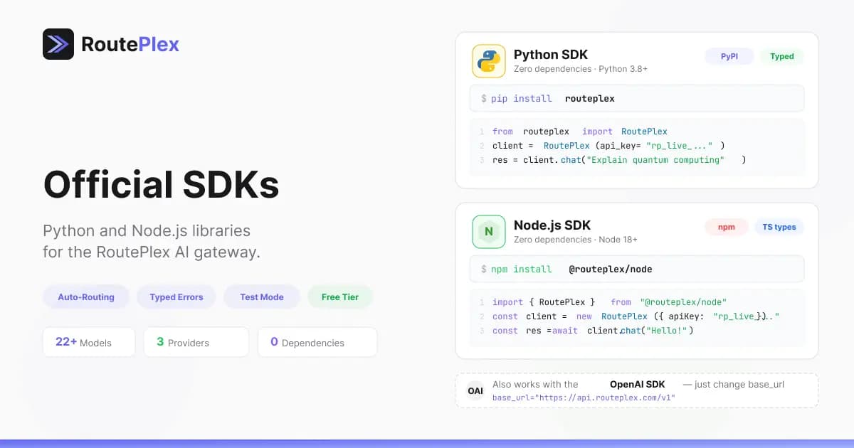 Official Python & Node.js SDKs